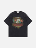 DAXUEN Vintage graphic print short-sleeved T-shirt