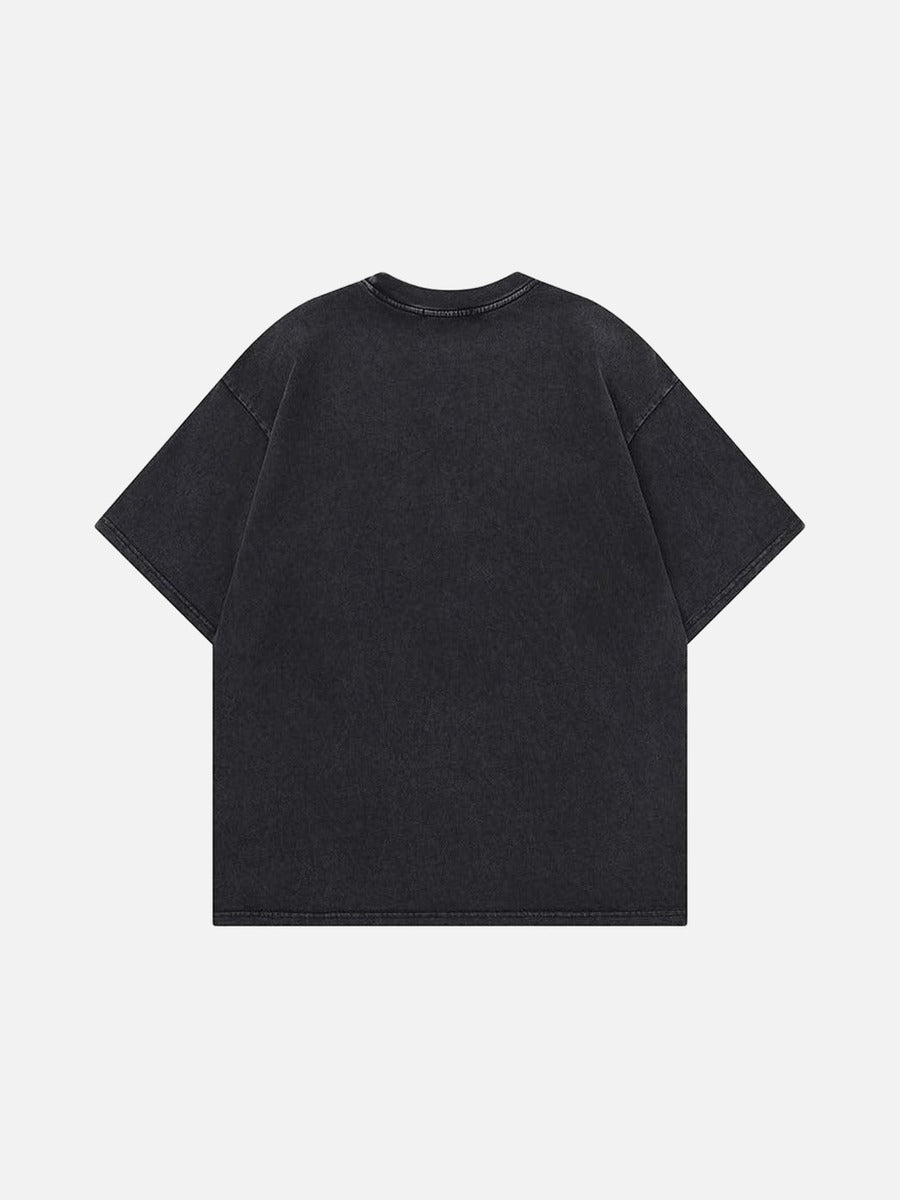 DAXUEN Vintage graphic print short-sleeved T-shirt