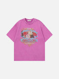 DAXUEN Vintage graphic print short-sleeved T-shirt