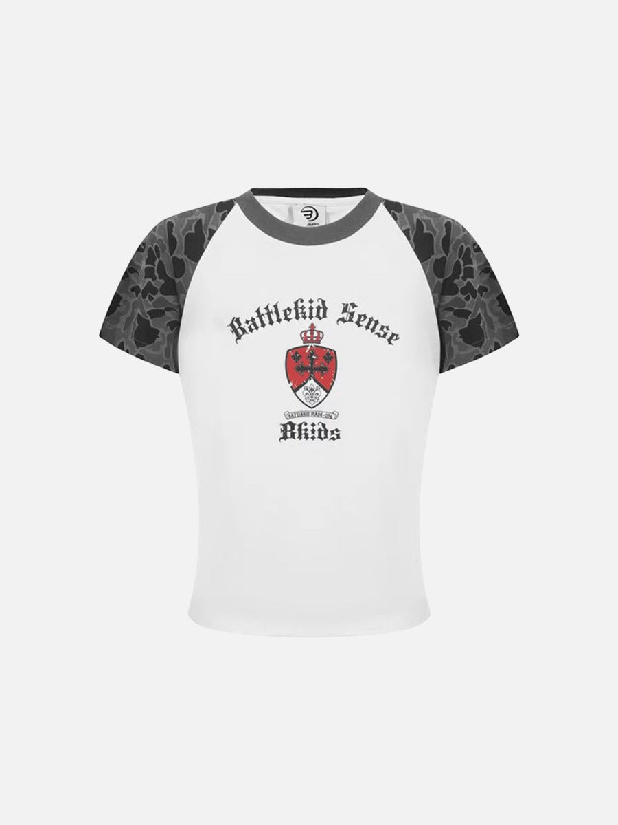 DAXUEN Rattlekid camouflage raglan t-shirt with graphic design