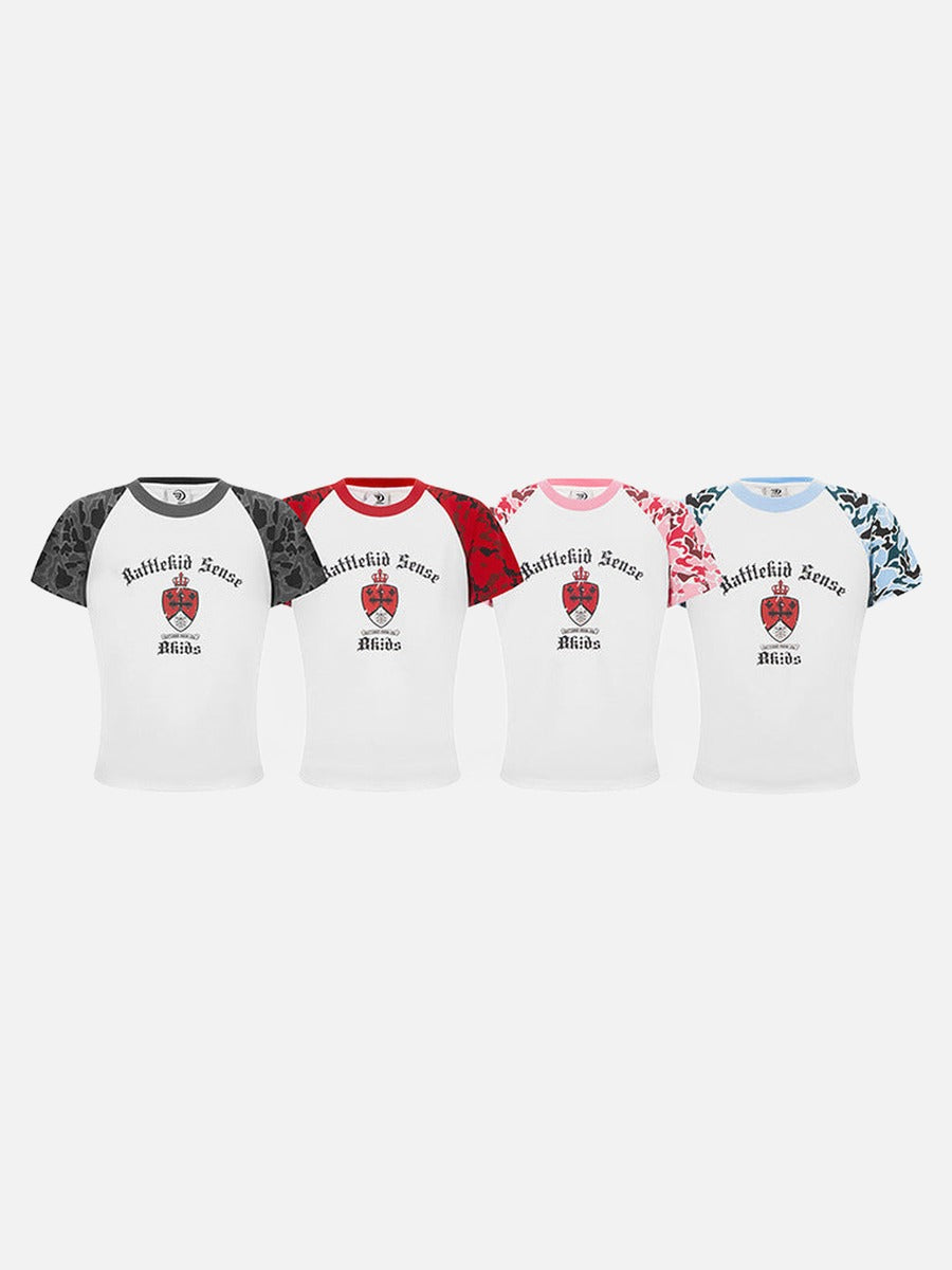 DAXUEN Rattlekid camouflage raglan t-shirt with graphic design