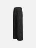 DAXUEN Wide-leg raw denim jeans in dark grey
