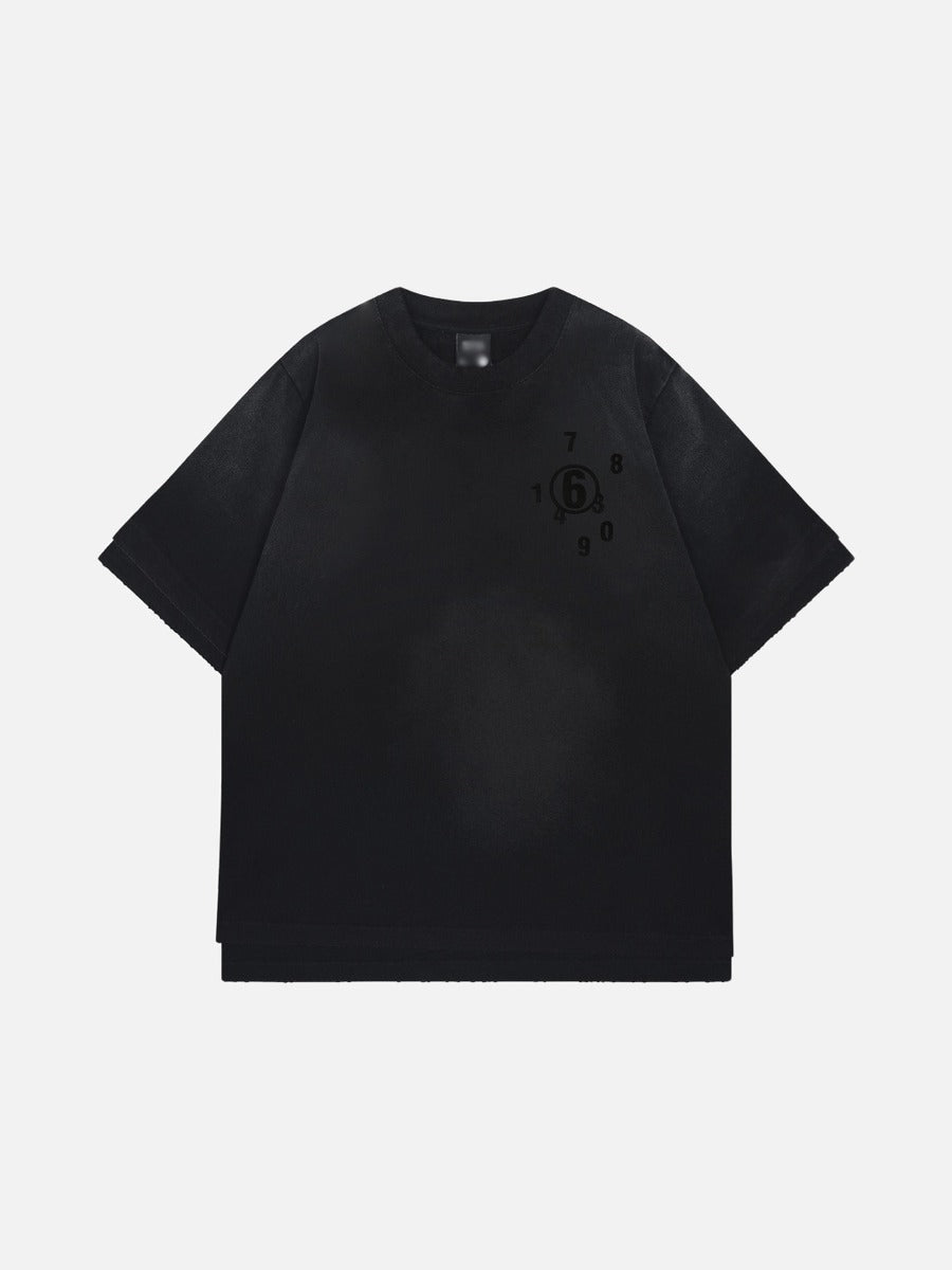 DAXUEN Oversized short-sleeved graphic t-shirt in grey and black