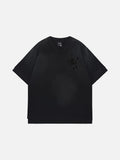 DAXUEN Oversized short-sleeved graphic t-shirt in grey and black
