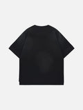 DAXUEN Oversized short-sleeved graphic t-shirt in grey and black