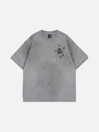 DAXUEN Oversized short-sleeved graphic t-shirt in grey and black