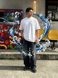 DAXUEN Oversized short-sleeve t-shirt with raw edges — model photo