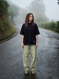 DAXUEN Oversized short-sleeve t-shirt with raw edges — model photo