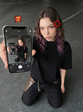 DAXUEN Oversized short-sleeve t-shirt with raw edges — model photo