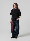 DAXUEN Oversized short-sleeve t-shirt with raw edges — model photo
