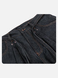DAXUEN dark indigo raw denim wide-leg jeans with drawstring detail