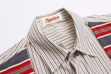 DAXUEN cream long-sleeve shirt with red circular embroidery