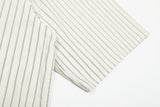 DAXUEN cream oversized striped button-up shirt with red embroidery