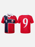 DAXUEN red oversized mesh polo with navy cross graphic
