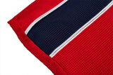 DAXUEN red oversized mesh polo with navy cross graphic