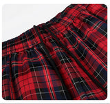 DAXUEN red plaid wide-leg casual pants