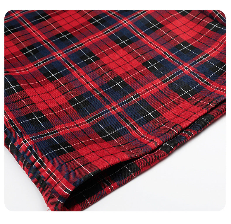 DAXUEN red plaid wide-leg casual pants