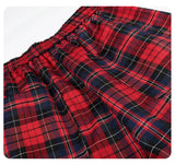 DAXUEN red plaid wide-leg casual pants