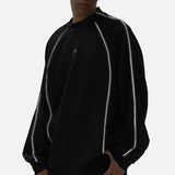 DAXUEN Reflective piping long sleeve top in black and grey