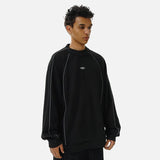 DAXUEN Reflective piping long sleeve top in black and grey