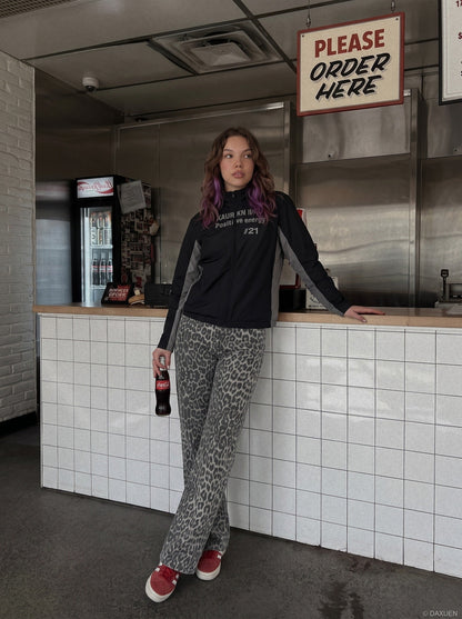 Reflective Text Graphic Stand-Collar Jacket