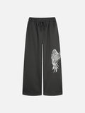 DAXUEN light grey marl wide-leg sweatpants with reflective wing graphic