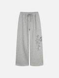 DAXUEN light grey marl wide-leg sweatpants with reflective wing graphic
