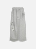 DAXUEN light grey marl wide-leg sweatpants with reflective wing graphic
