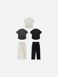 DAXUEN apricot two-piece matching linen set
