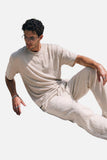 DAXUEN apricot two-piece matching linen set