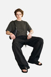 DAXUEN apricot two-piece matching linen set