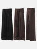 DAXUEN black relaxed wide-leg linen trousers