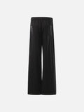 DAXUEN black relaxed wide-leg linen trousers