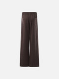 DAXUEN black relaxed wide-leg linen trousers