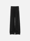 DAXUEN black relaxed wide-leg linen trousers