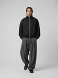 DAXUEN Oversized bomber jacket in grey heather and black — model photo