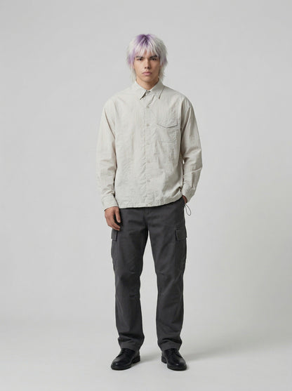 DAXUEN Relaxed long-sleeved button-up shirt — model photo