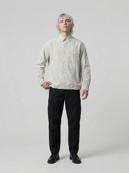 DAXUEN Relaxed long-sleeved button-up shirt — model photo
