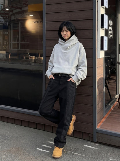 DAXUEN Relaxed fit black panel pants