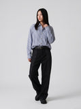 DAXUEN Relaxed fit black panel pants — model photo