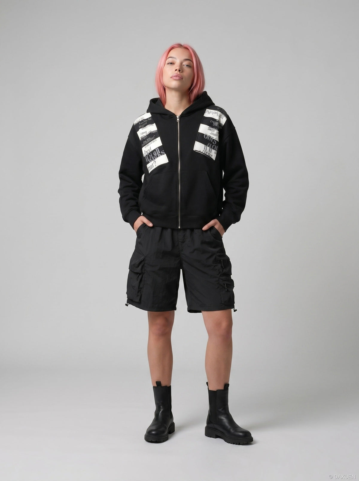 DAXUEN Relaxed fit cargo shorts in solid colours