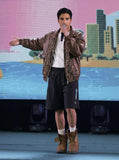 DAXUEN Relaxed-fit casual shorts in grey and black — model photo