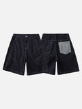 DAXUEN Men's relaxed-fit dark blue denim shorts