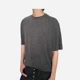 DAXUEN Oversized dark grey T-shirt with crew neck and raglan sleeves