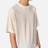 DAXUEN Oversized dark grey T-shirt with crew neck and raglan sleeves — model photo