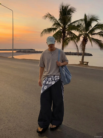 DAXUEN Men's relaxed-fit short-sleeved knit top — model photo