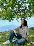 DAXUEN Men's relaxed-fit short-sleeved knit top — model photo