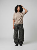 DAXUEN khaki relaxed-fit knit top — model photo