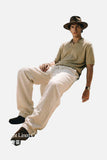DAXUEN light beige relaxed-fit wide-leg trousers