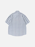 DAXUEN Short-sleeved plaid button-up shirt